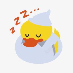 卡通可爱睡着的鸭子矢量图素材