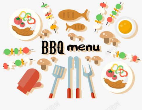 木炭烧烤BBQ烤肉图标图标