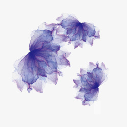 漂浮三朵紫色花矢量图素材