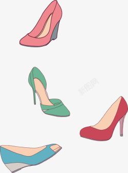 彩色女鞋素材