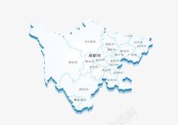 四川矢量地图四川蓝色地图高清图片