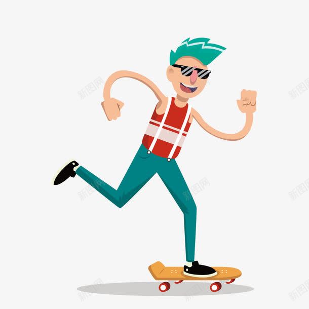 玩滑板的男孩png免抠素材_88icon https://88icon.com 卡通人物 滑板 背景装饰 运动男孩