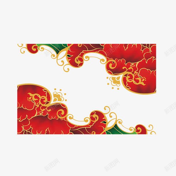 中国风红色喜庆装饰花边png免抠素材_88icon https://88icon.com 中国风 喜庆 红色 花边 装饰