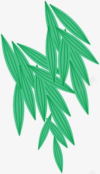 绿色卡通手绘树叶清新素材