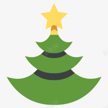 圣诞雪松树卡通圣诞树图标图标