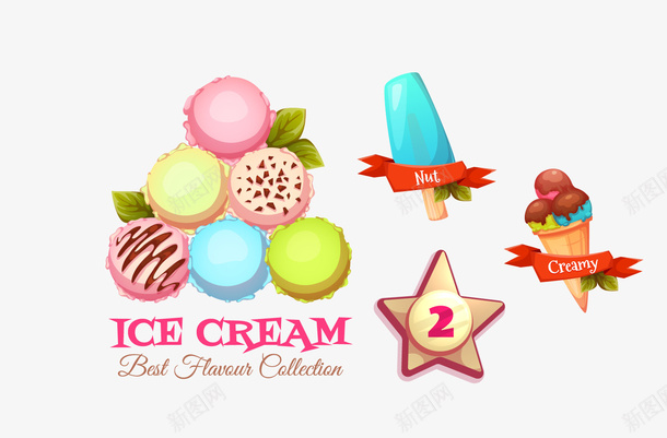 冰激凌球矢量图eps免抠素材_88icon https://88icon.com cream ice 冰激凌球 卡通冰激凌 矢量图