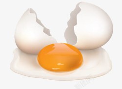 白色鸡蛋壳新鲜蛋黄素材