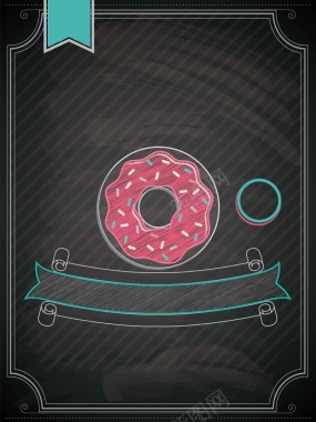 美味甜甜圈甜品店面包店美食海报背景模板矢量图背景