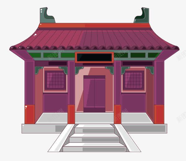 紫色卡通古代建筑装饰图案png免抠素材_88icon https://88icon.com 免抠PNG 卡通 古代建筑 紫色 装饰图案