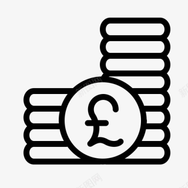 硬币货币电子商务金融金融钱英镑图标图标