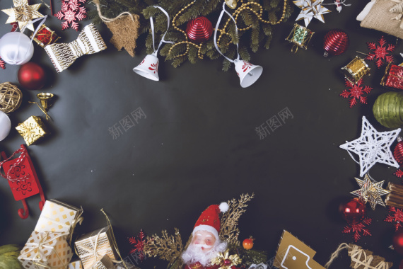 黑色铃铛圣诞老人背景