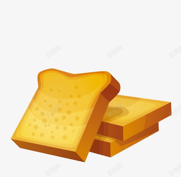 三个面包片png免抠素材_88icon https://88icon.com 卡通面包片 面包片