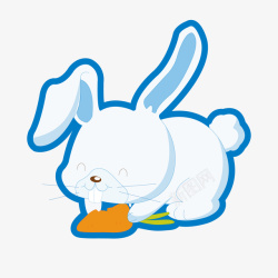 吃萝卜的小兔子矢量图素材
