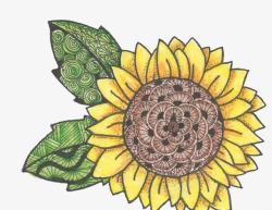 水彩手绘向日葵素材