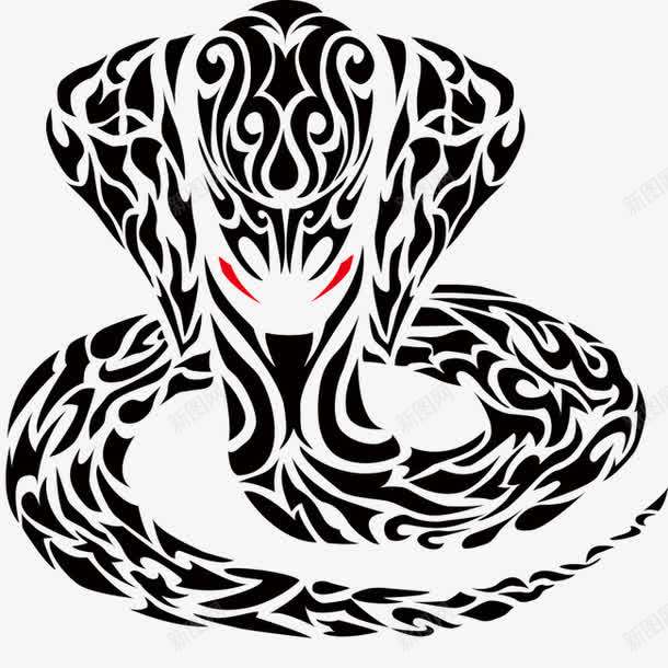 黑色纹身蛇png免抠素材_88icon https://88icon.com 纹身 蛇 黑色