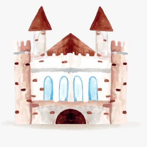 手绘水彩绘画建筑物欧式城堡png免抠素材_88icon https://88icon.com 城堡 建筑物 手绘 欧式 水彩 绘画