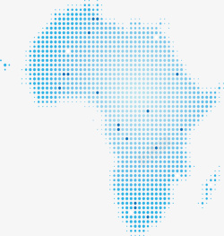 蓝色波点非洲地图矢量图素材