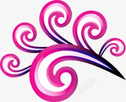 紫色唯美创意手绘花纹素材