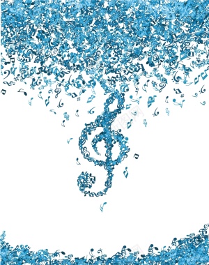 矢量蓝色音符组合音乐背景背景