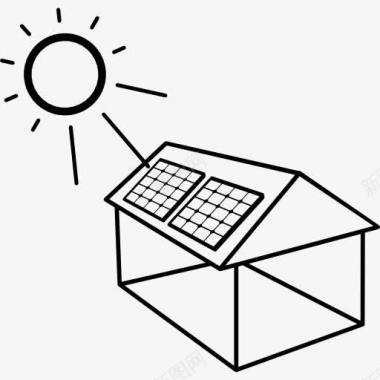 房子的太阳能面板安装图标图标