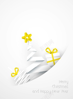 矢量文艺折纸艺术圣诞节背景背景