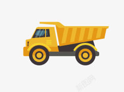 黄色的拉沙车矢量图素材