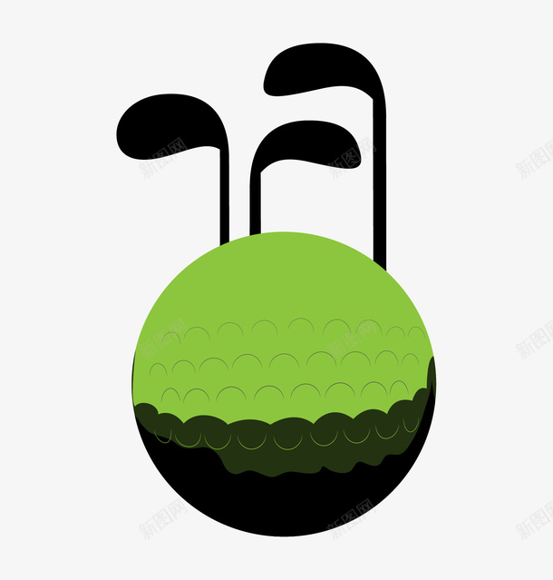 手绘创意高尔夫球场png免抠素材_88icon https://88icon.com 创意图 可爱 彩色图 手绘图 简单的 高尔夫球场