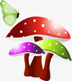 彩色毒蘑菇素材