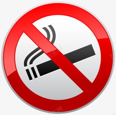 标识红色禁止吸烟图标图标