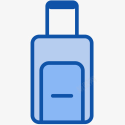 卡通蓝色线条拉杆行李箱素材