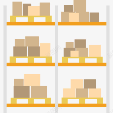货物堆木板物流货物黄色堆货图标图标