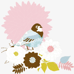 花与鸟装饰矢量图素材