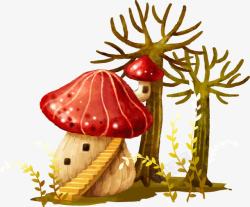 蘑菇小房子可爱素材