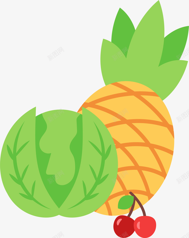 清新水果蔬菜png免抠素材_88icon https://88icon.com 健康 卡通 可爱 水果蔬菜 清新 矢量图案