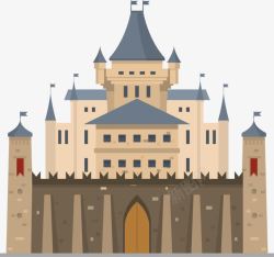 褐色卡通城堡素材