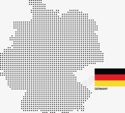 德国国家国旗地图矢量图素材