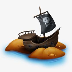 卡通海盗船素材