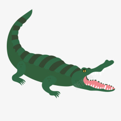 红绿色张嘴动物鳄鱼矢量图素材