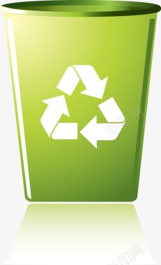 绿色创意环保绿色垃圾桶图标图标