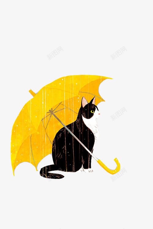 流浪猫png免抠素材_88icon https://88icon.com 下雨 猫 黄伞