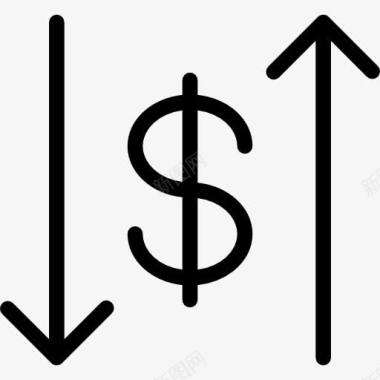货币美元贬值图标图标