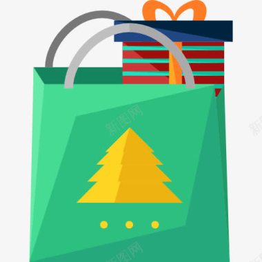 圣诞节祝福语购物袋图标图标