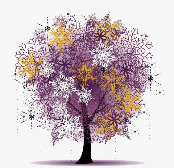 唯美梨花树png免抠素材_88icon https://88icon.com 免费 卡通 树 梨花树 紫色