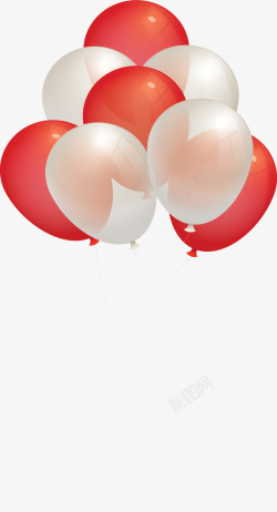 红白色透明的气球矢量图素材