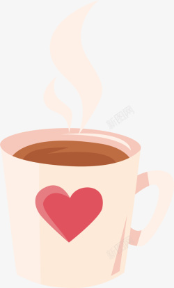 浪漫情人节咖啡杯矢量图素材
