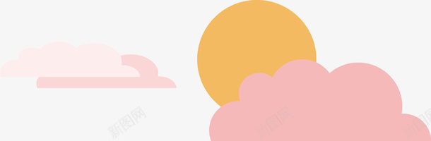 可爱粉红色的云朵和太阳矢量图ai免抠素材_88icon https://88icon.com 云 云朵 可爱 太阳 粉红色的云 粉色 粉色的云 矢量图