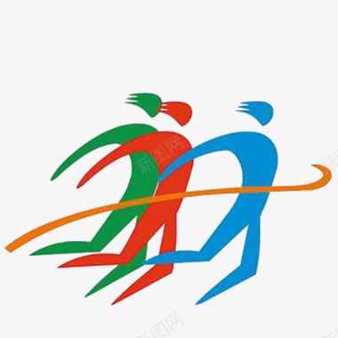 彩色冲刺马拉松logo图标图标