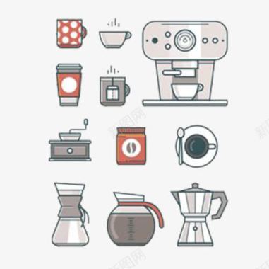 勺子搅拌咖啡浓缩咖啡咖啡店器材图标图标