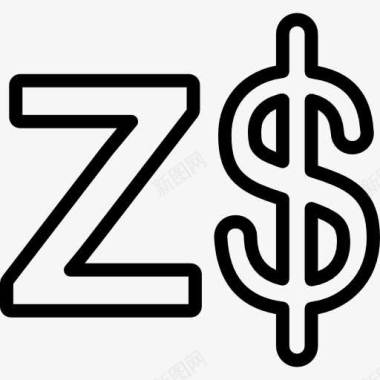 货币津巴布韦元图标图标