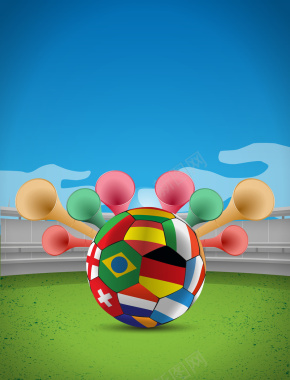 世界足球竞技足球赛矢量海报背景背景
